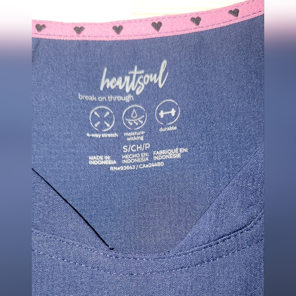 Navy v neck scrub top - Picture 2 of 3